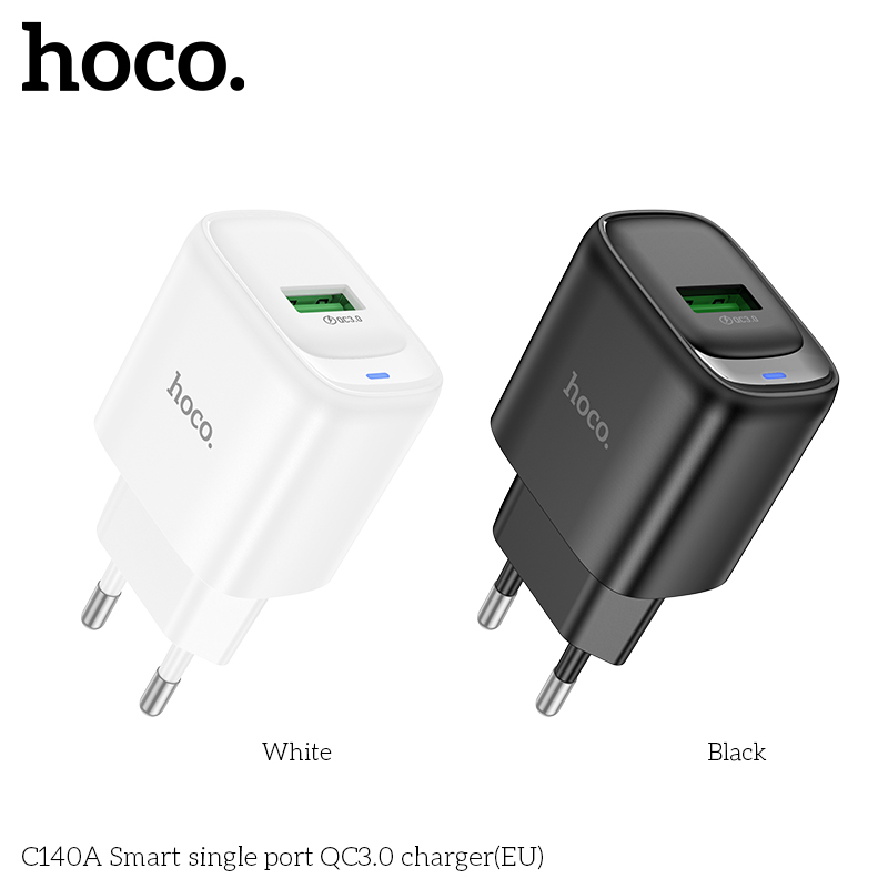 Cốc sạc Usb Hoco C140A QC3.0 cổng đơn thông minh  (EU)