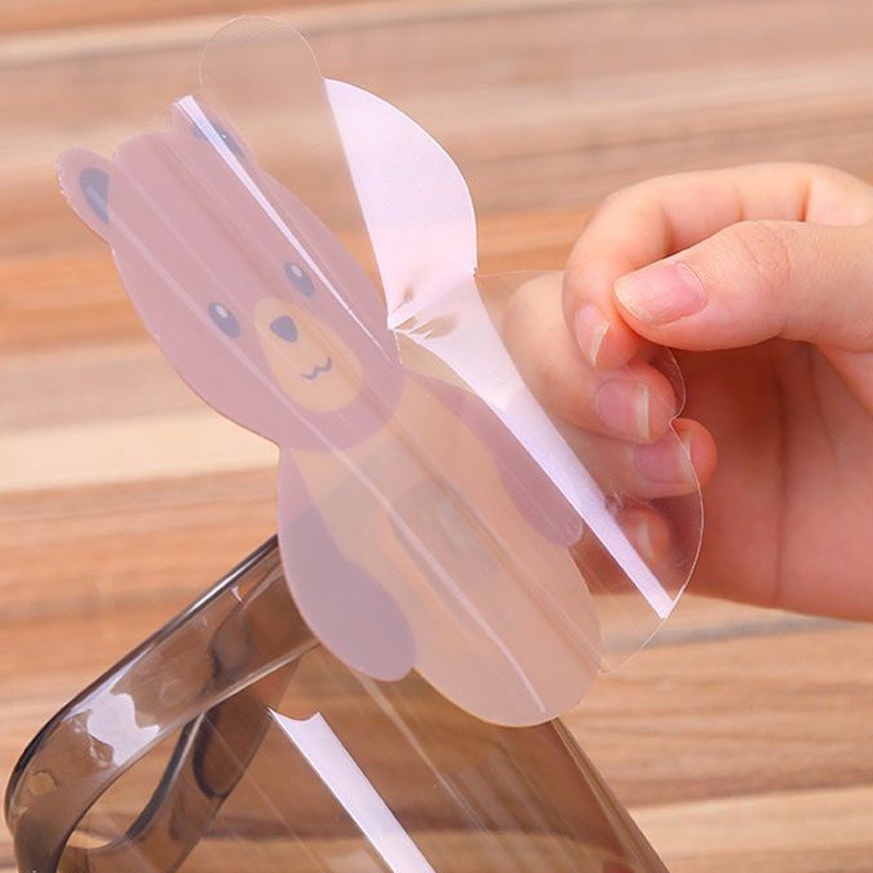 Cốc Gấu (2 cái) Đựng Bàn Chải, Kem Đánh Răng Dán Tường
