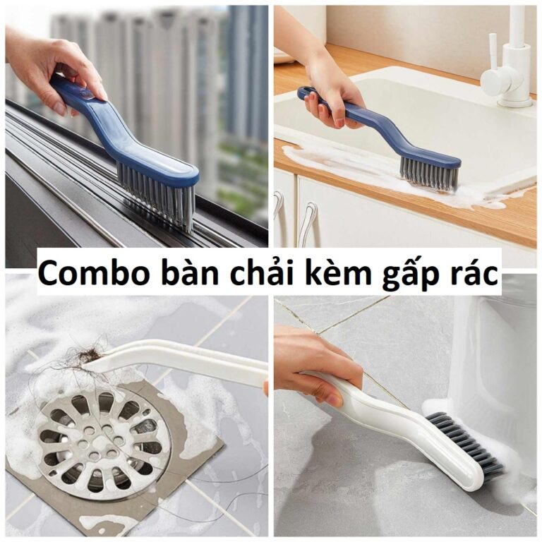 Combo bàn chải kèm gắp rác đa năng