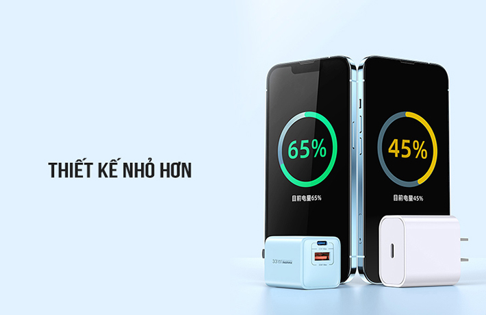 Cốc sạc 2 cổng 33W Remax RP-U25 1 USB + 1 TypeC