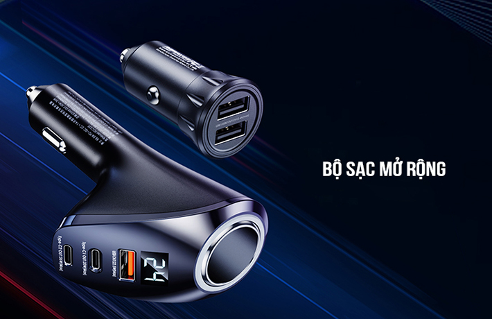 Tẩu sạc Nhanh 88.5W Xe Hơi Remax RCC339