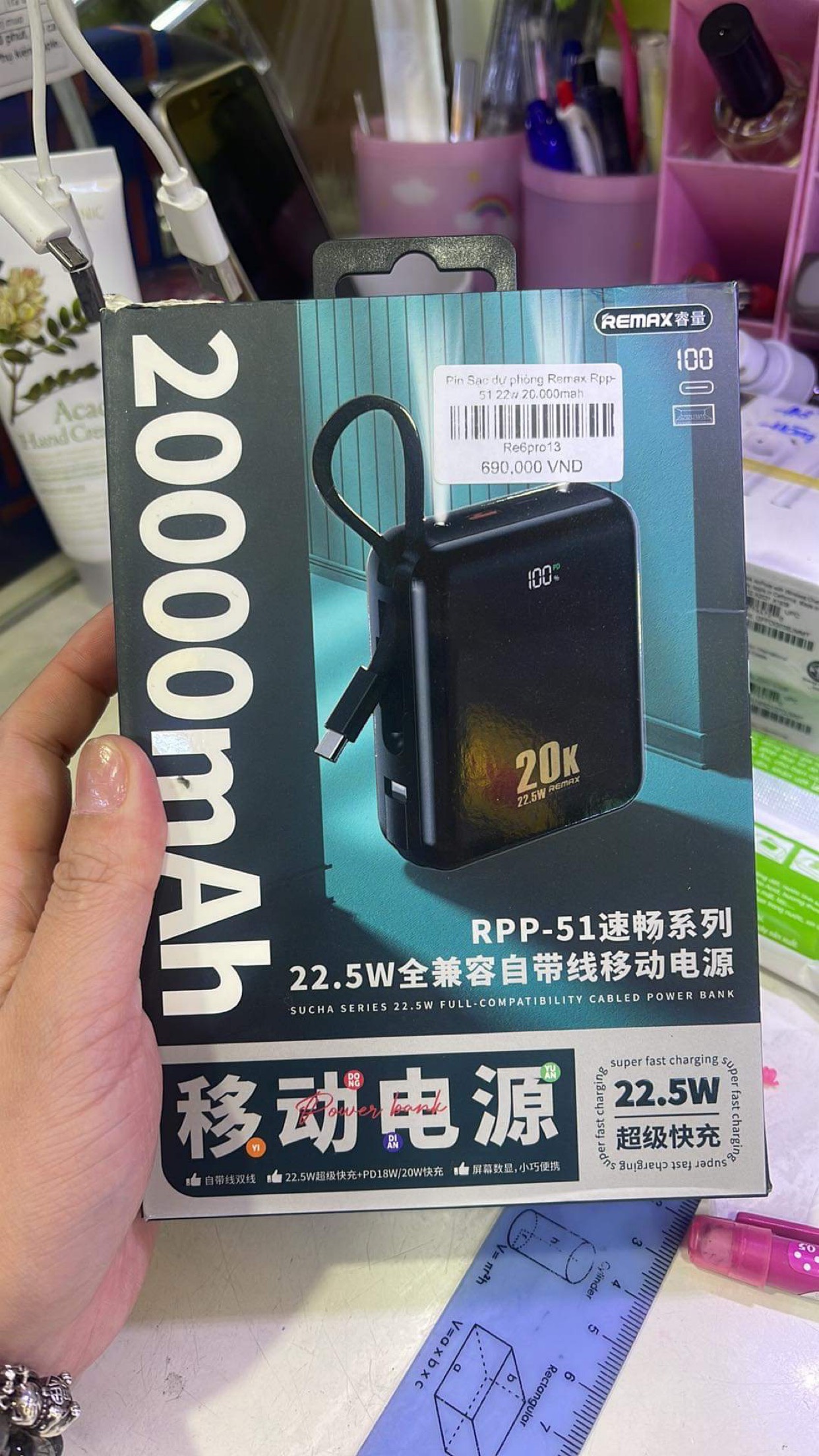 Sạc dự phòng Remax Rpp-51 22w 20.000mah