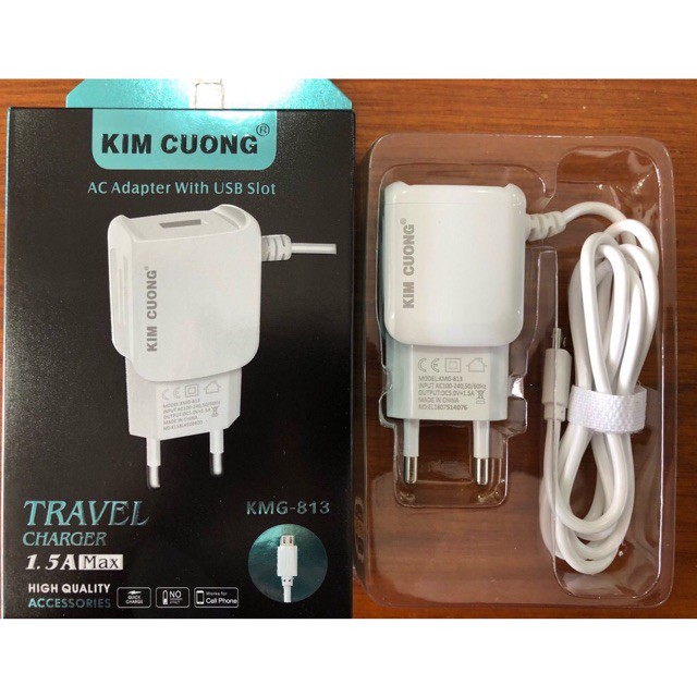 Cục sạc Micro Kim cương KMG803/813 1.5A