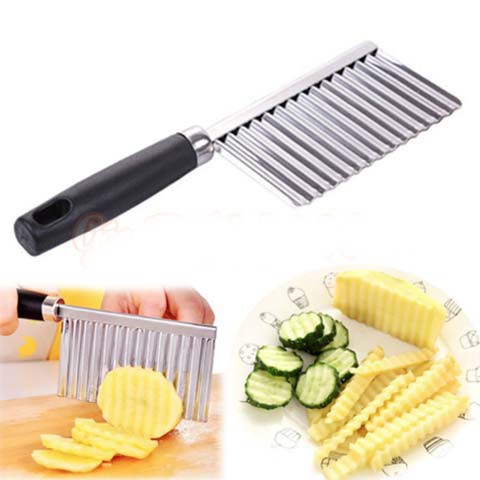 Dao Cắt Lát Sóng Cán Nhựa Đen