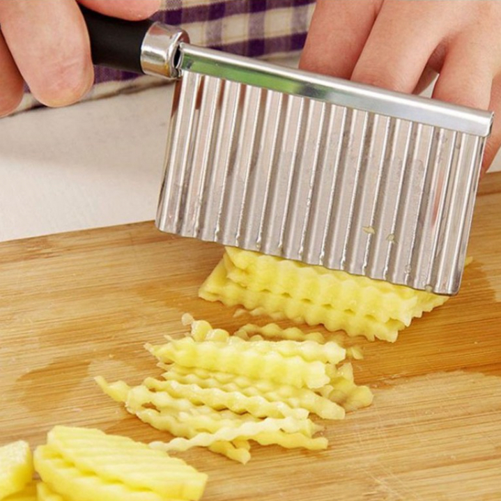 Dao Cắt Lát Sóng Cán Nhựa Đen