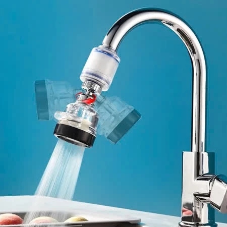 Đầu Lọc Tạp Chất Nối Vòi Nước Có Thể Xoay 360 Độ (2 Trục)