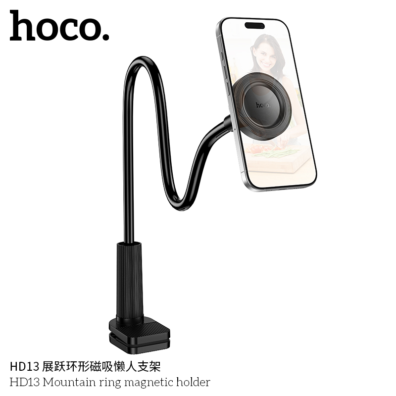 Kệ giá đỡ điện thoại Hoco HD13 xoay hai trục kẹp bàn hít từ