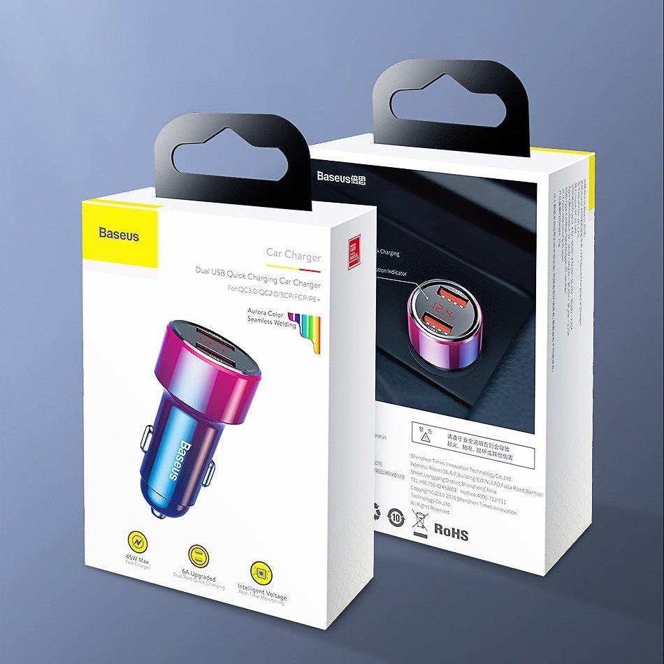 Tẩu Sạc ô tô Baseus Magic dual quick car charging of 45W