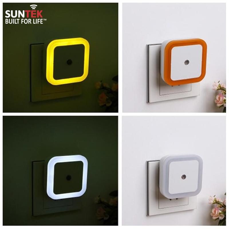 Đèn Ngủ Vuông Tự Sáng Khi Trời Tối. màu ngẩu nhiên