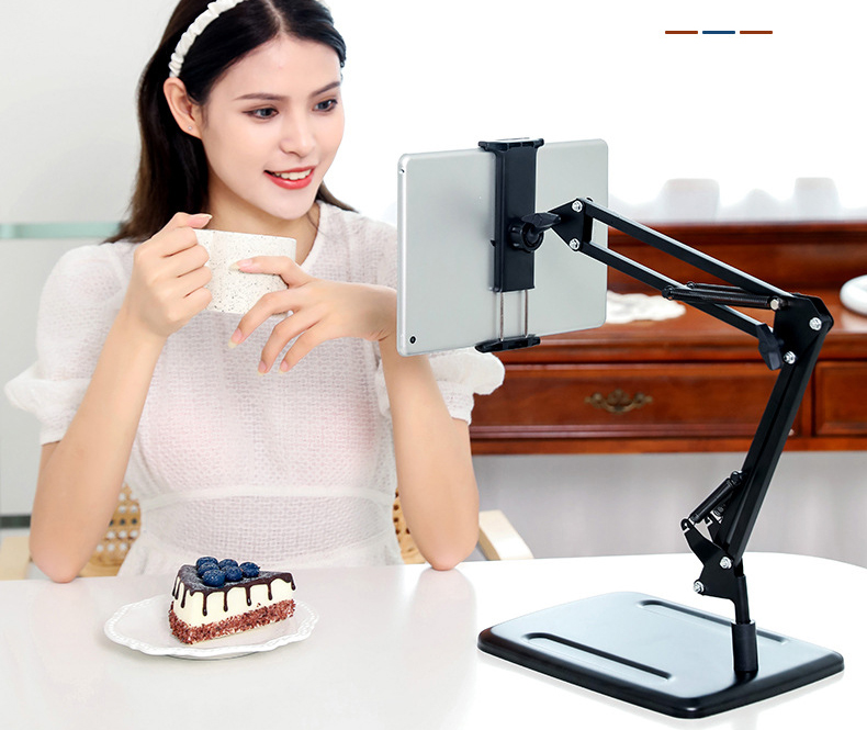 Kệ kẹp iPad khớp xoay 360 đa năng kéo dài