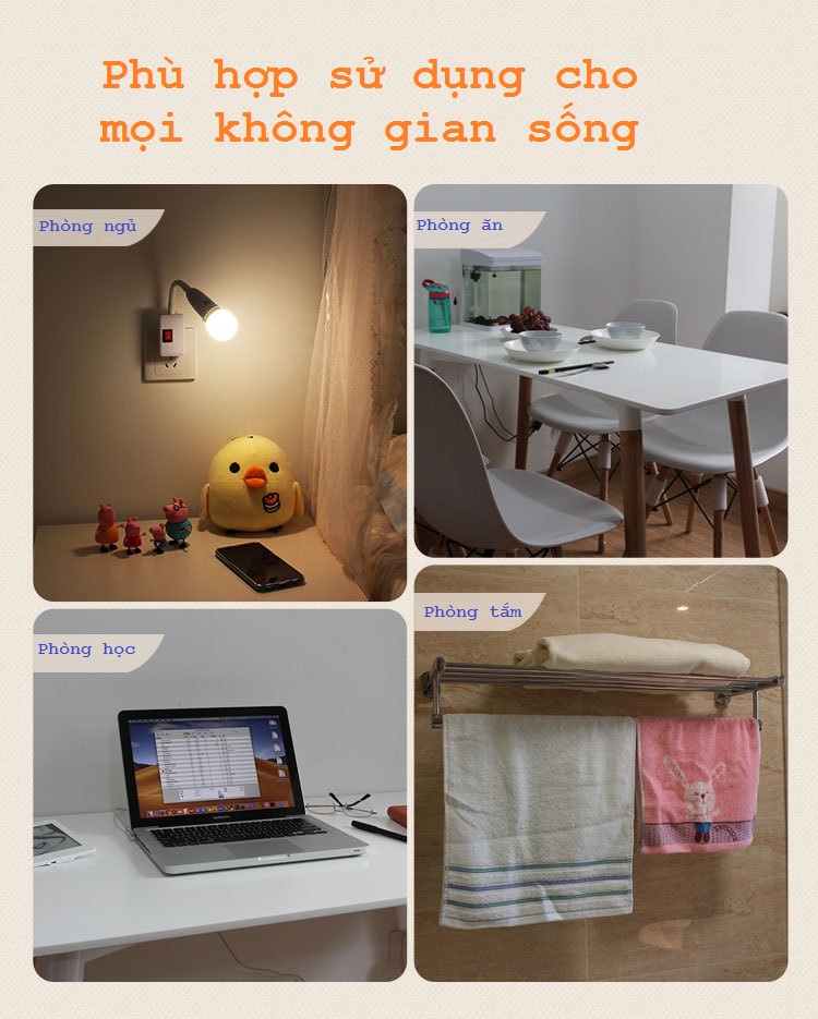 Đui Đèn Uốn Dẻo,lò xo 360 Độ Có Công Tắc FN-8816 24cm.