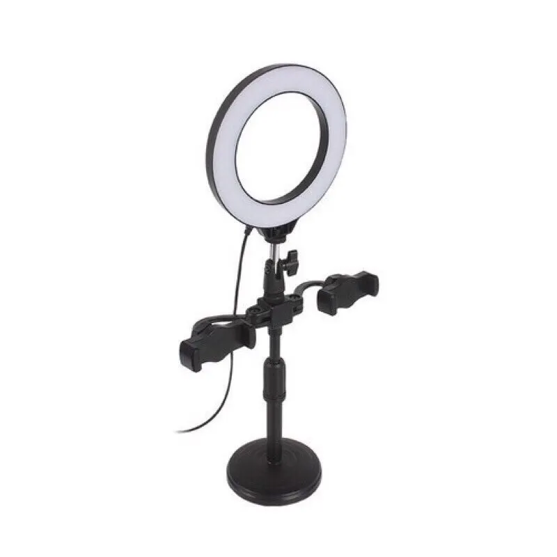 Gậy có đèn livetream có đèn led + 2 giá đỡ điện thoại