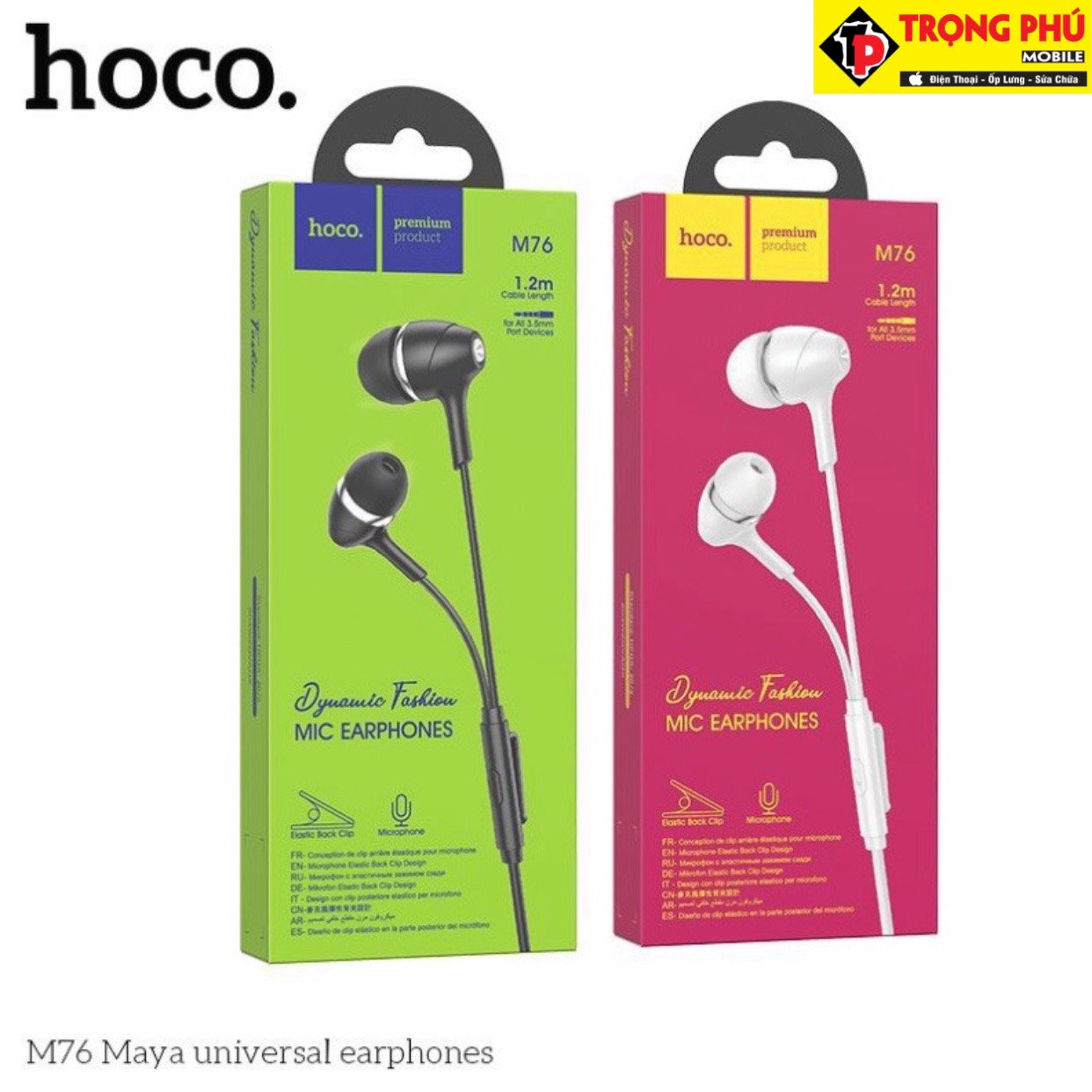 Tai nghe dây Đầu tròn hoco M76 Xịn