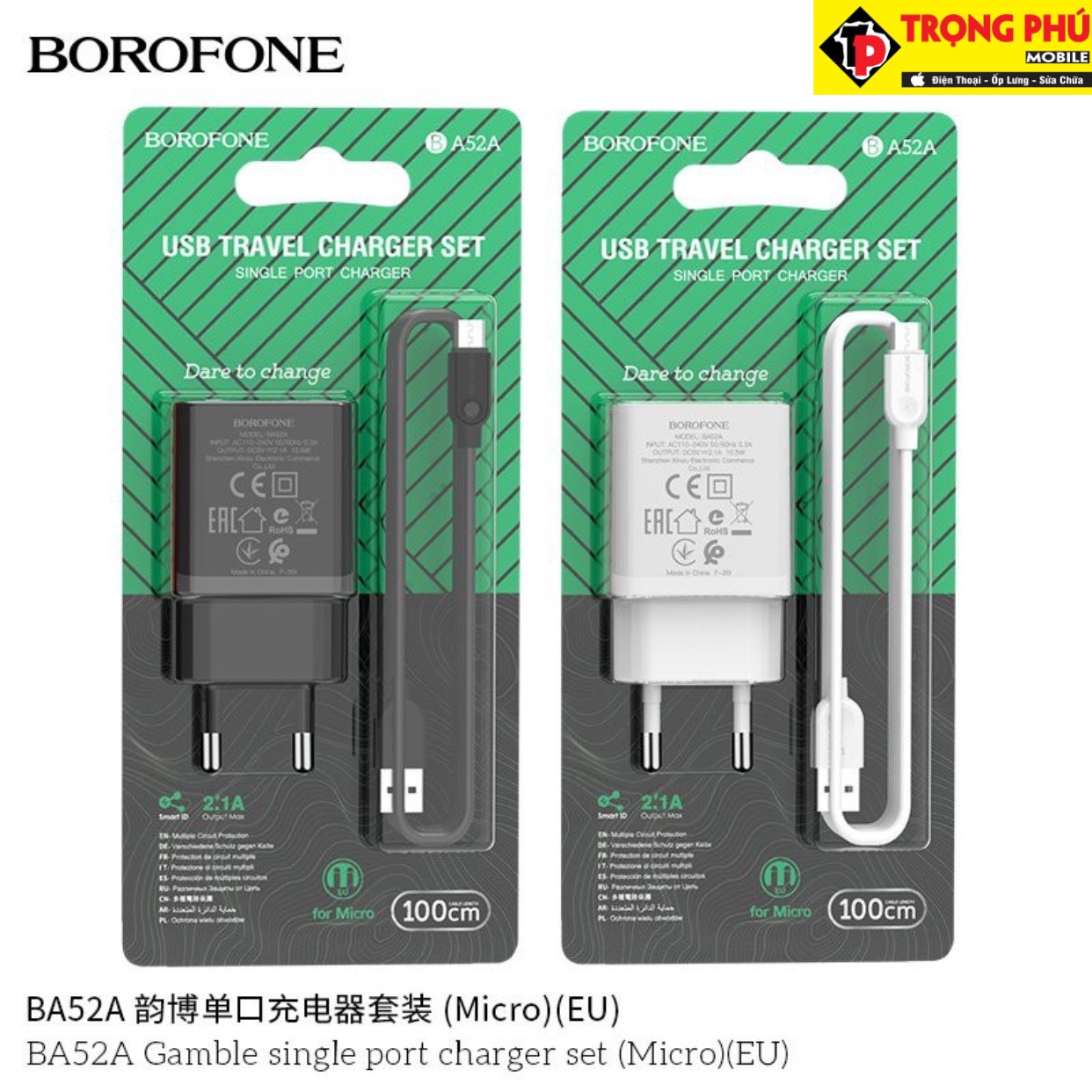 Bộ sạc Usb-Micro Borofone BA52A