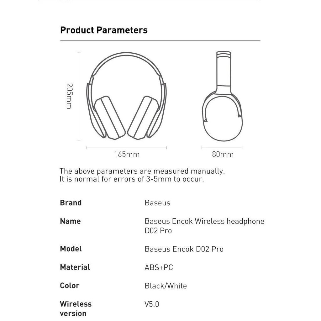 Tai nghe chụp Bluetooth Baseus Encok D02 Pro