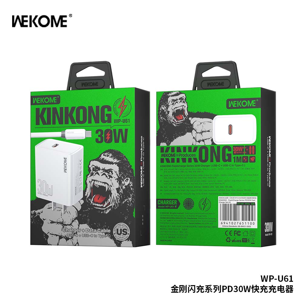 Bộ sạc TypeC-TypeC Wekome WP-U61 PD30w