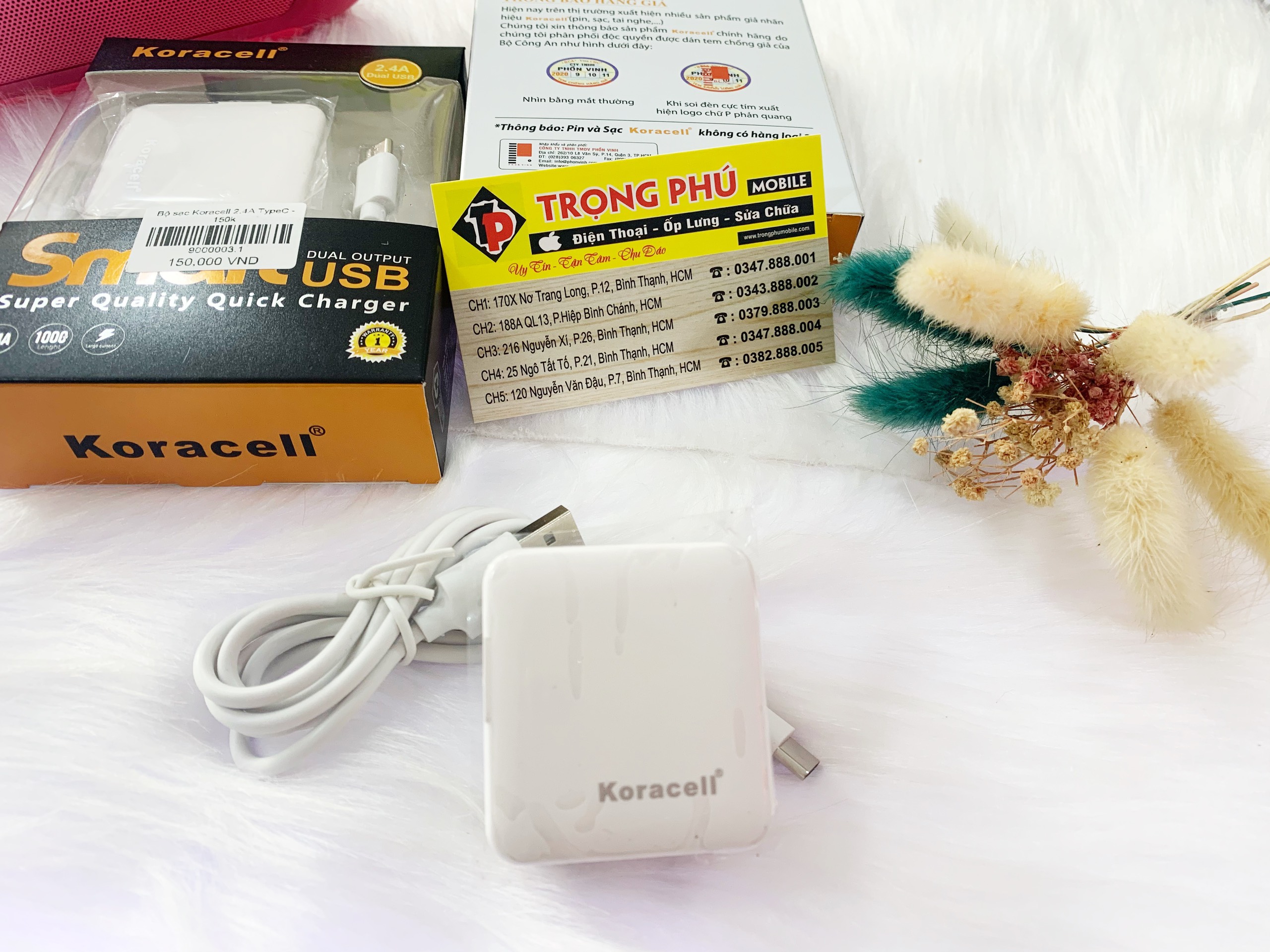Bộ sạc Usb-TypeC  Koracell 2.4A