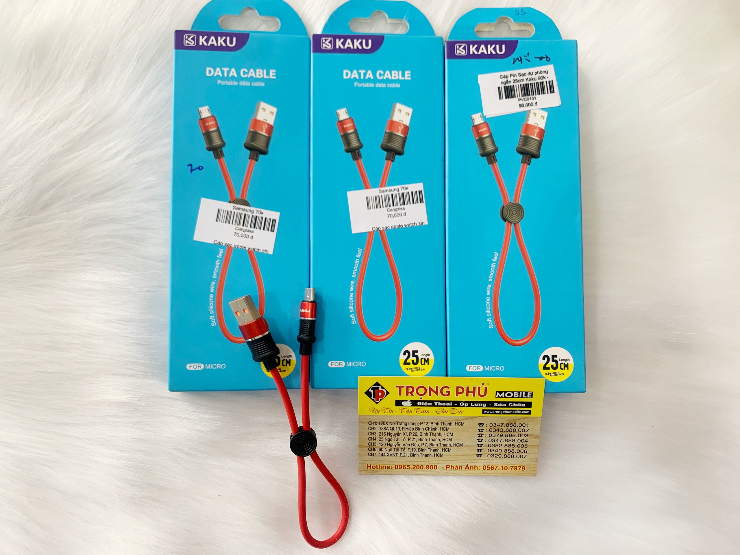 Cáp Sạc Usb-Lighting ngắn 25cm Kaku