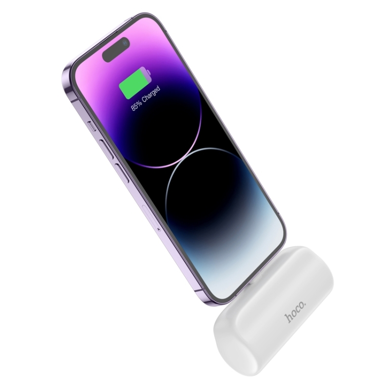 Sạc dự phòng Hoco J106 5000mah cắm iPhone trắng
