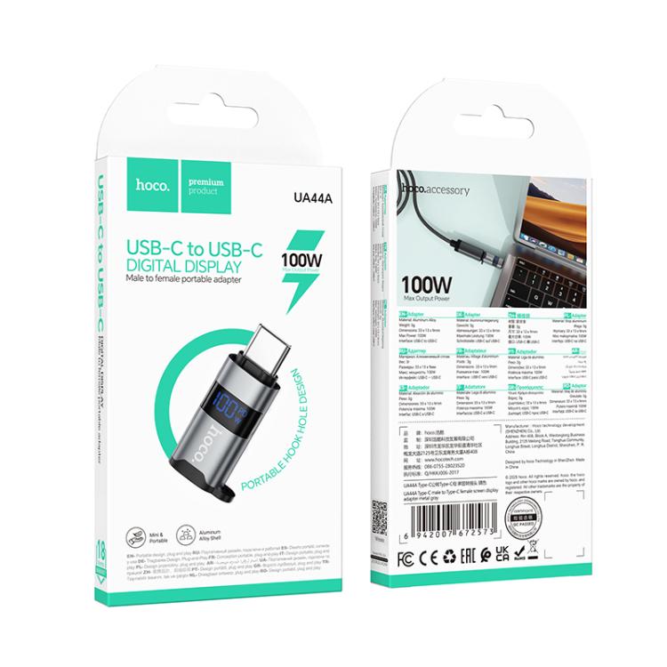 Cáp chuyển đổi Hoco UA44A TypeC ra cắm TypeC cái 100w màn hình led