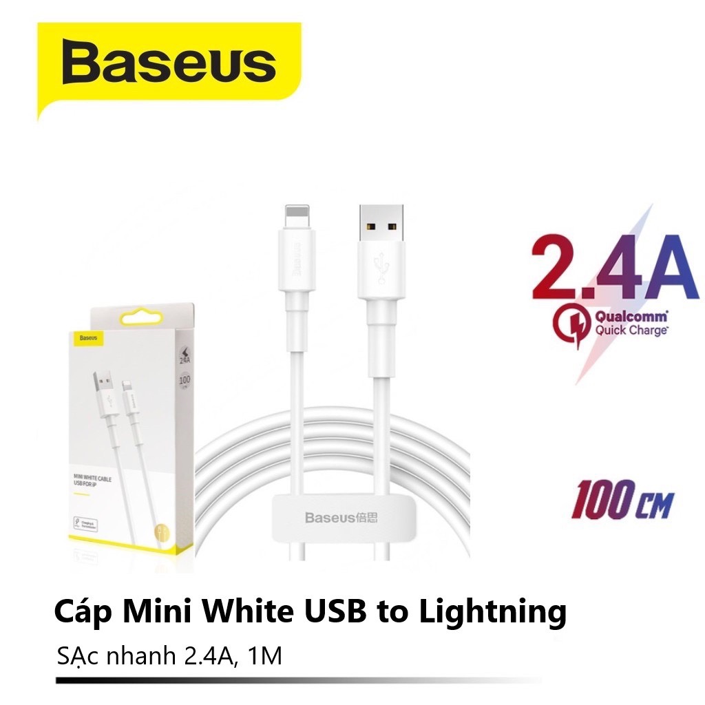 Cáp sạc Usb-Lighting Baseus Mini/Simple Wisdom