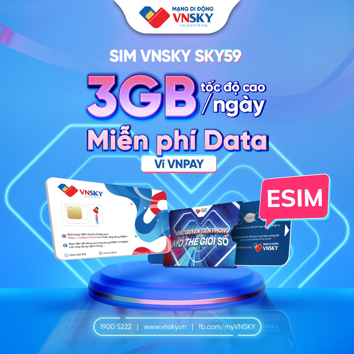 Sim Sky89 3g/ngày, free 2 tháng đầu sóng Mobilefone