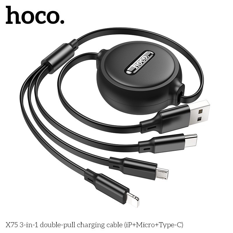 Cáp dây rút Hoco X75 3in1 3 đầu