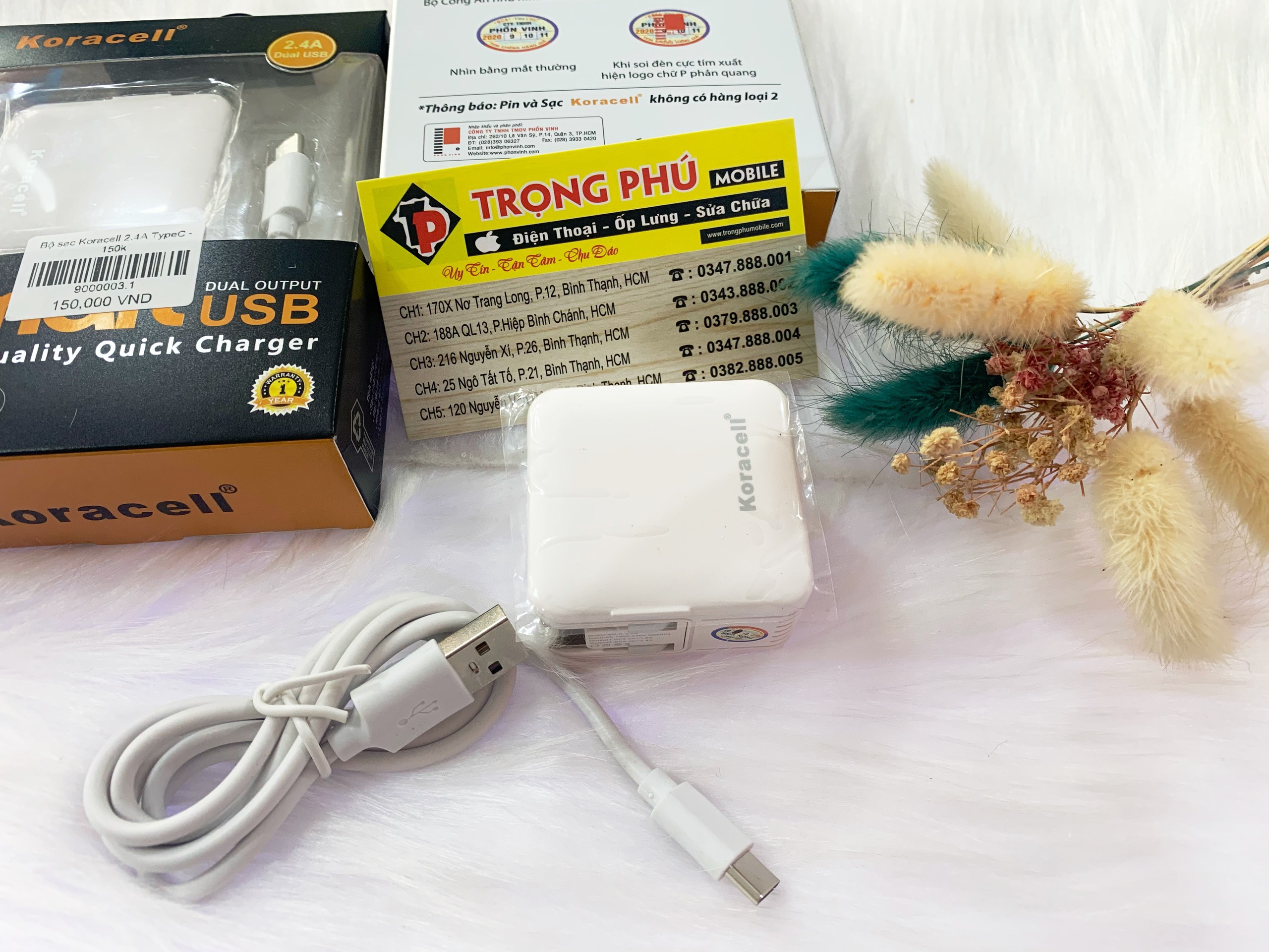 Bộ sạc Usb-TypeC  Koracell 2.4A