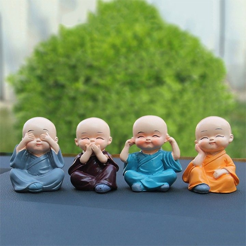 Bộ Tượng 4 Chú Tiểu Tứ Không Đầu Trọc
