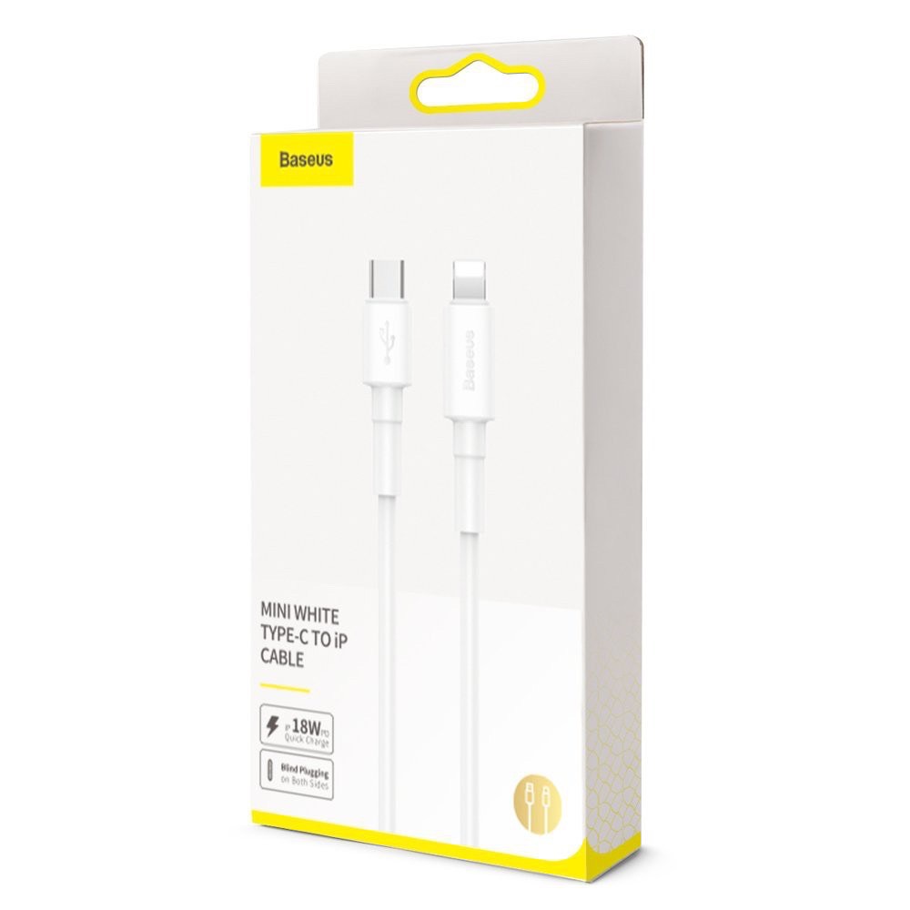 Cáp sạc TypeC-Lighting 11/12 20W Baseus Mini White