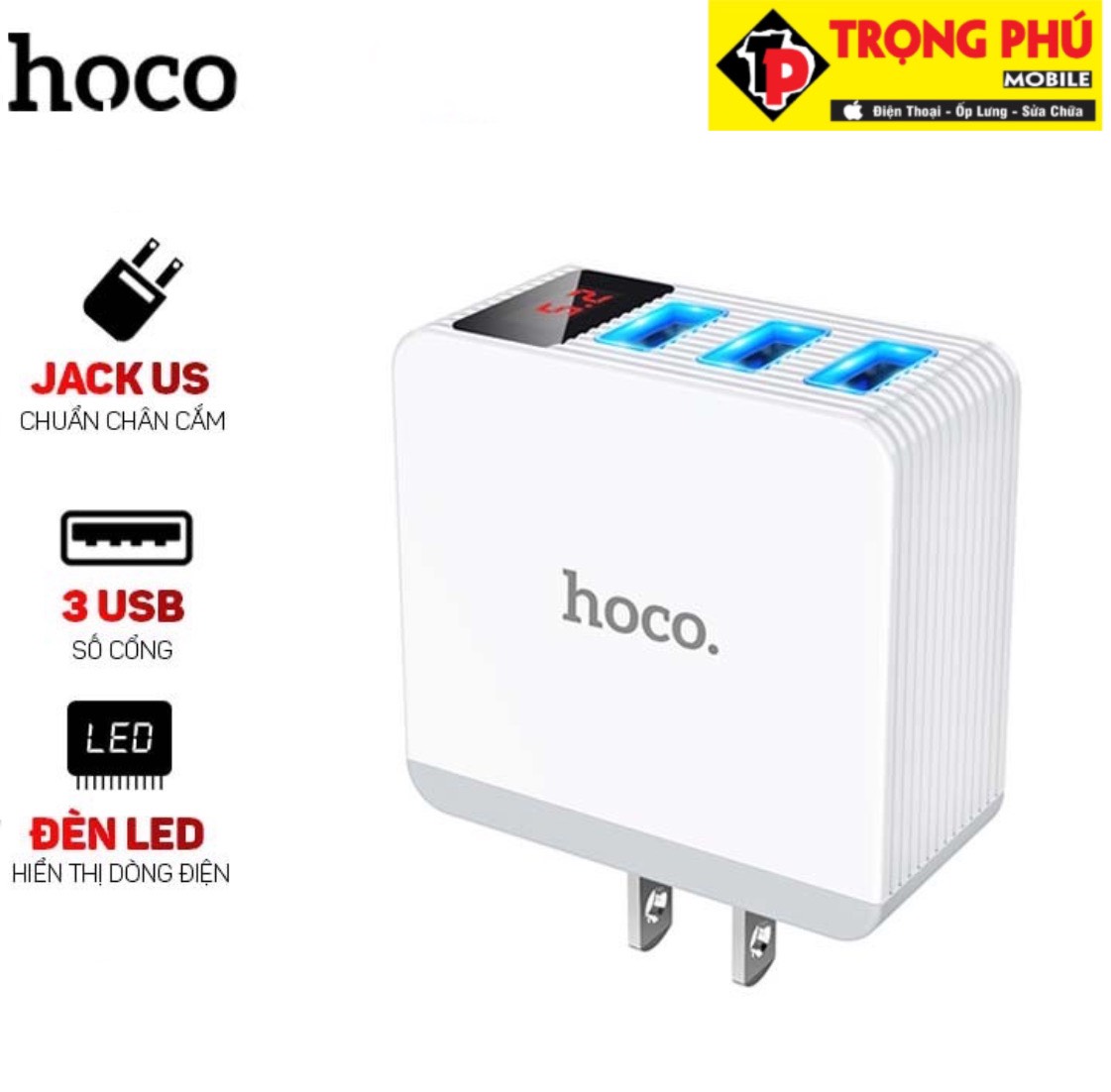 Cốc sạc usb Hoco DC03 PRO max 3.4A