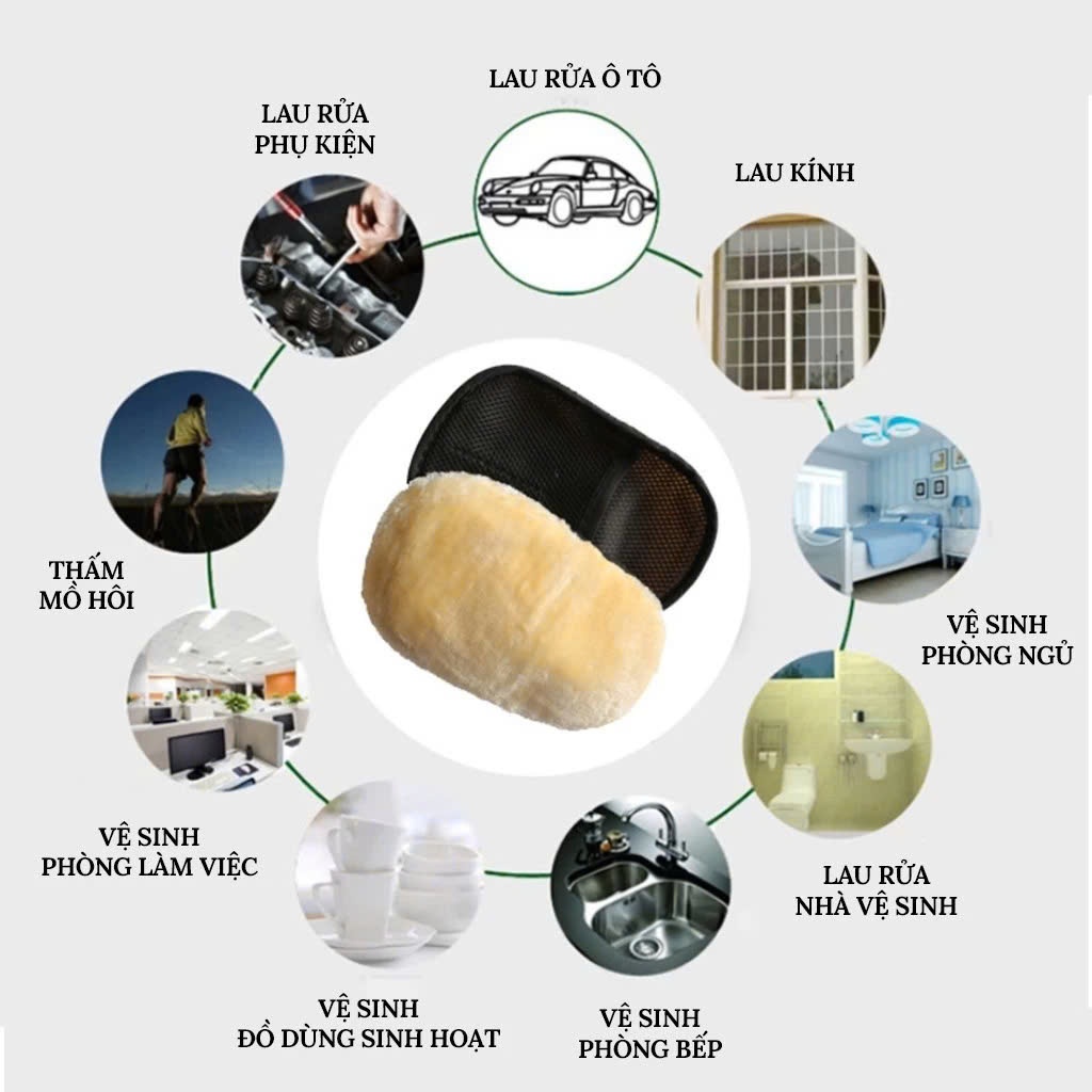 Găng Tay Rửa Xe Lông Cừu Siêu Mềm