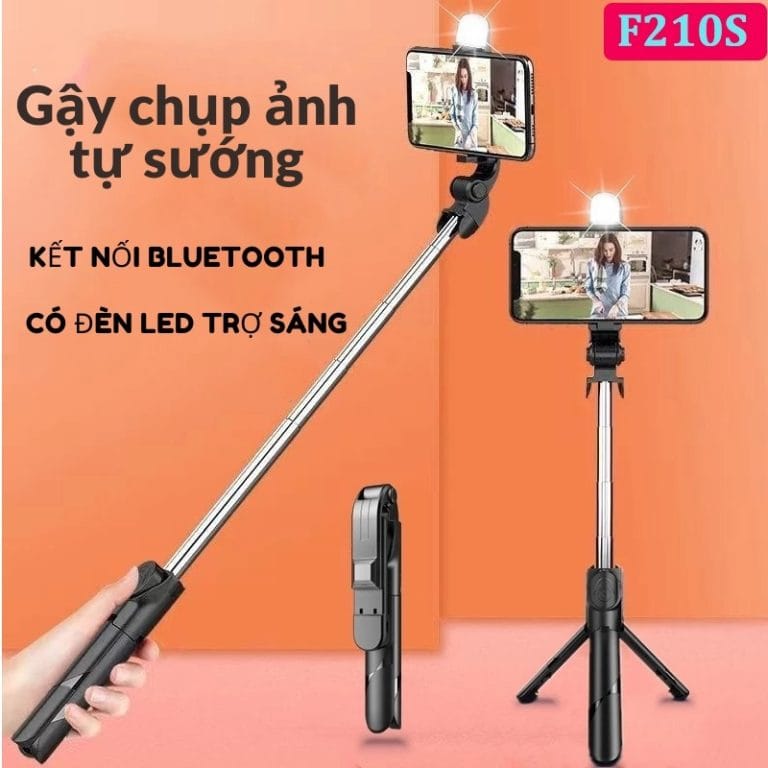 Gậy chụp hình tự sướng F210s/270 Có đèn, 3 chân