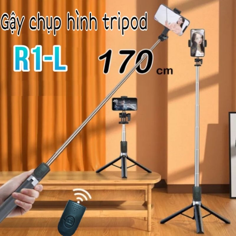 Gậy Chụp Hình 3 Chân Có Đèn R1SL 1.7m có đèn
