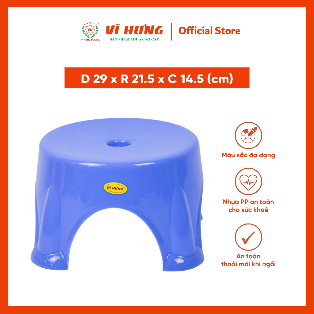 Ghế Nhựa Lùn Thấp Tròn Vĩ Hưng