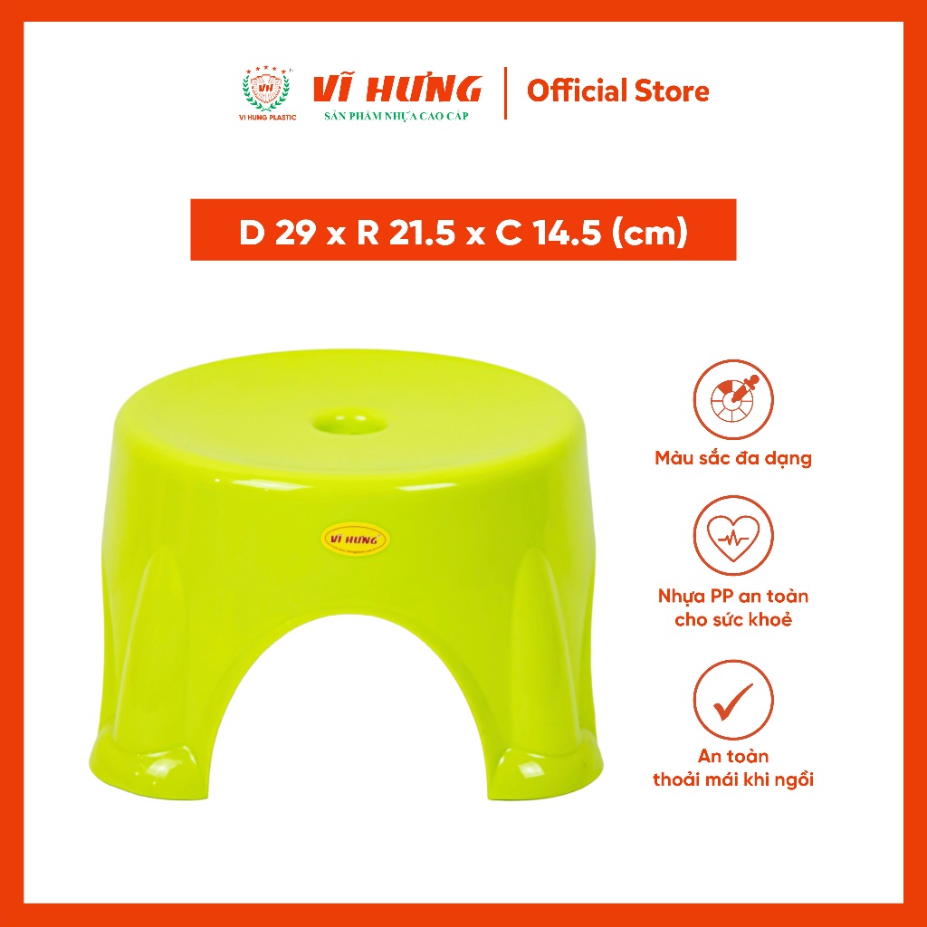 Ghế Nhựa Lùn Thấp Tròn Vĩ Hưng