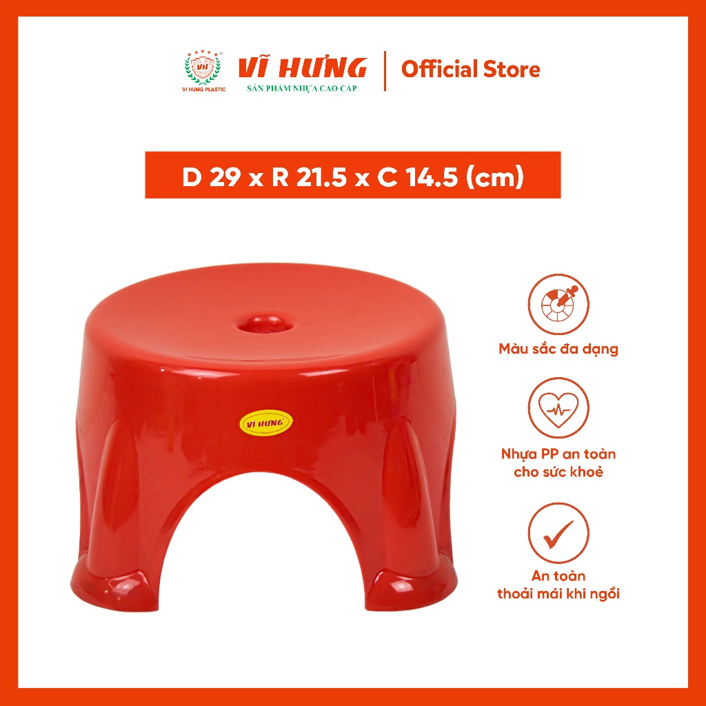 Ghế Nhựa Lùn Thấp Tròn Vĩ Hưng