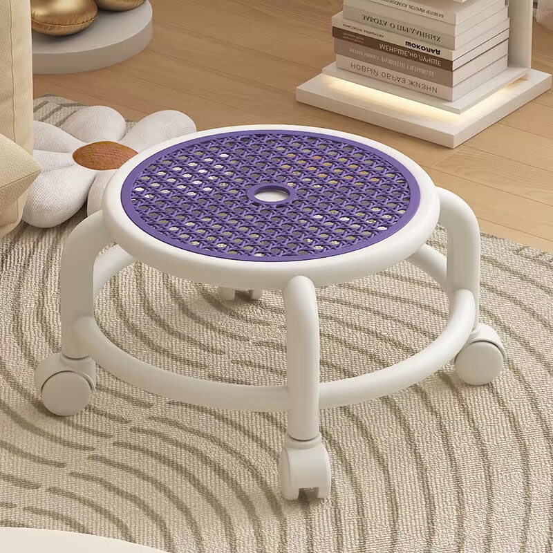 Ghế Tròn Xoay 360 độ Bệt Nhiều Màu Có Bánh Xe (Mặt Nhựa Lưới) màu ngẫu nhiên hay inbox