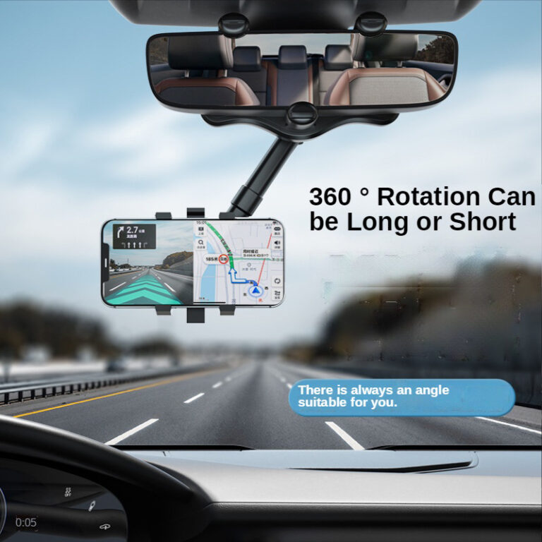 Kệ ô tô đỡ điện thoại gắn gương chiếu hậu, xoay 360