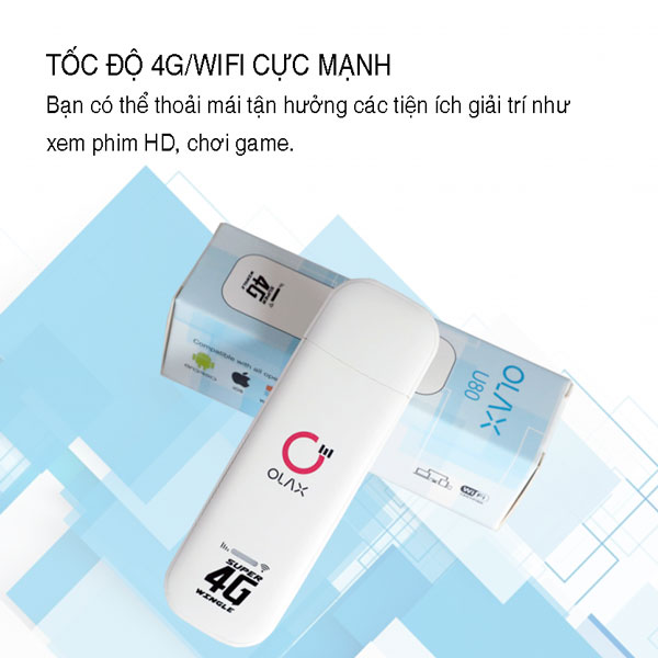 Cục modem USB Phát Wifi từ sim 4G Olax U80 dạng USB