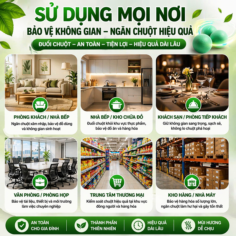 Gói 10 Viên Đuổi Chuột Thảo Mộc Dạng Nén.