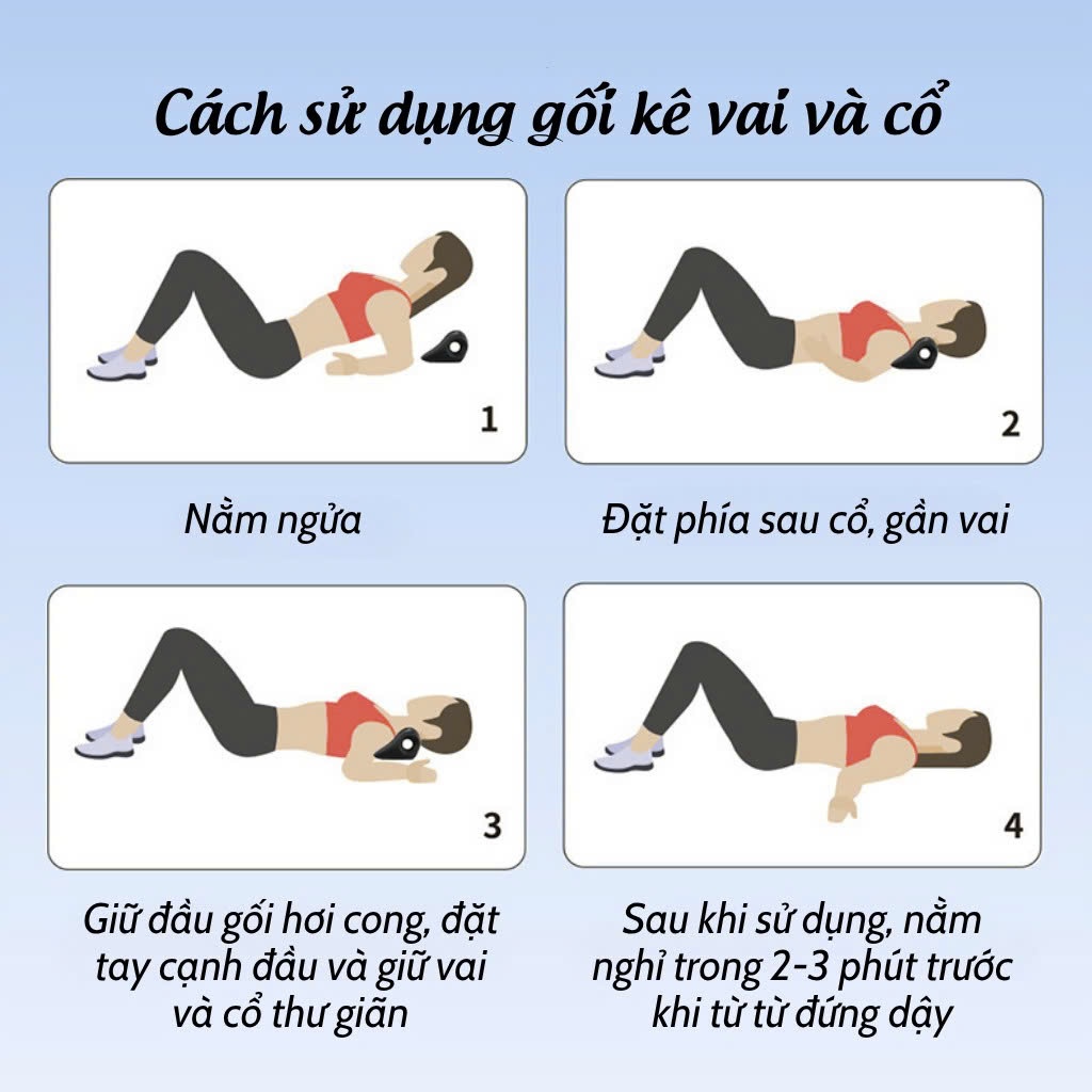 Gối Massage Kê Cổ Gáy Công Thái Học Kéo Dãn Đốt Sống
