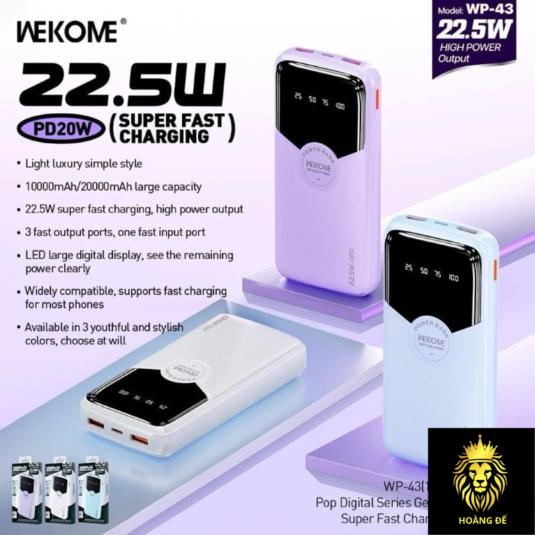 Sạc dự phòng Wekome WP-43 20.000 mah