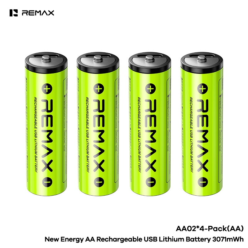 Pin sạc Lithium Remax AAA (3A) 814mWh cổng Type-c Hộp 4 sạc lại được