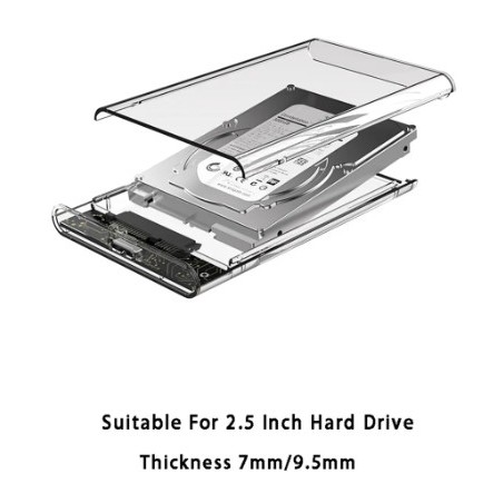 Hộp ổ cứng di động trong suốt 2.5 HĐ 2020U3 Sata III USB 3.0