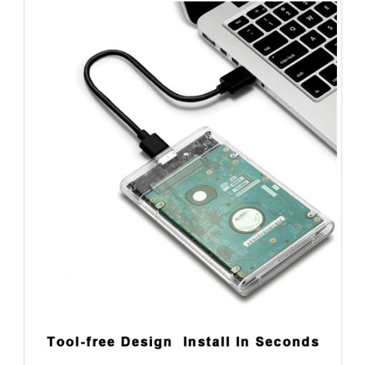 Hộp ổ cứng di động trong suốt 2.5 HĐ 2020U3 Sata III USB 3.0