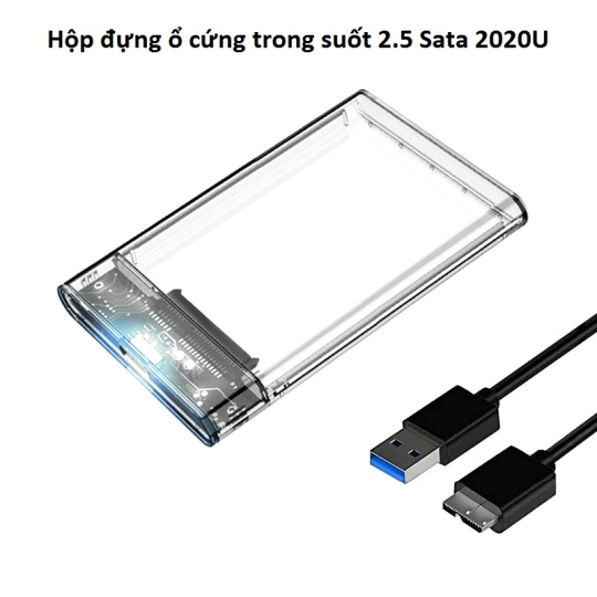 Hộp ổ cứng di động trong suốt 2.5 HĐ 2020U3 Sata III USB 3.0