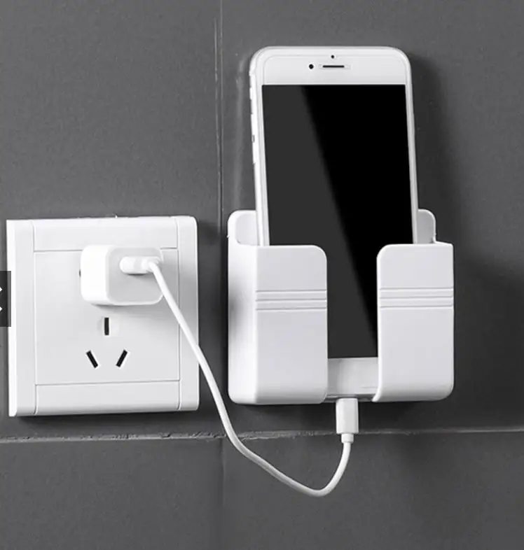 Hộp đựng Remote, điện Thoại Có Lỗ Cắm Sạc Dán Tường màu ngãu nhiên hay inbox