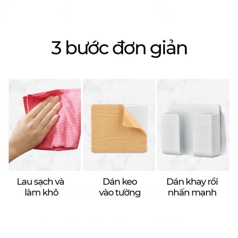 Hộp đựng Remote, điện Thoại Có Lỗ Cắm Sạc Dán Tường màu ngãu nhiên hay inbox
