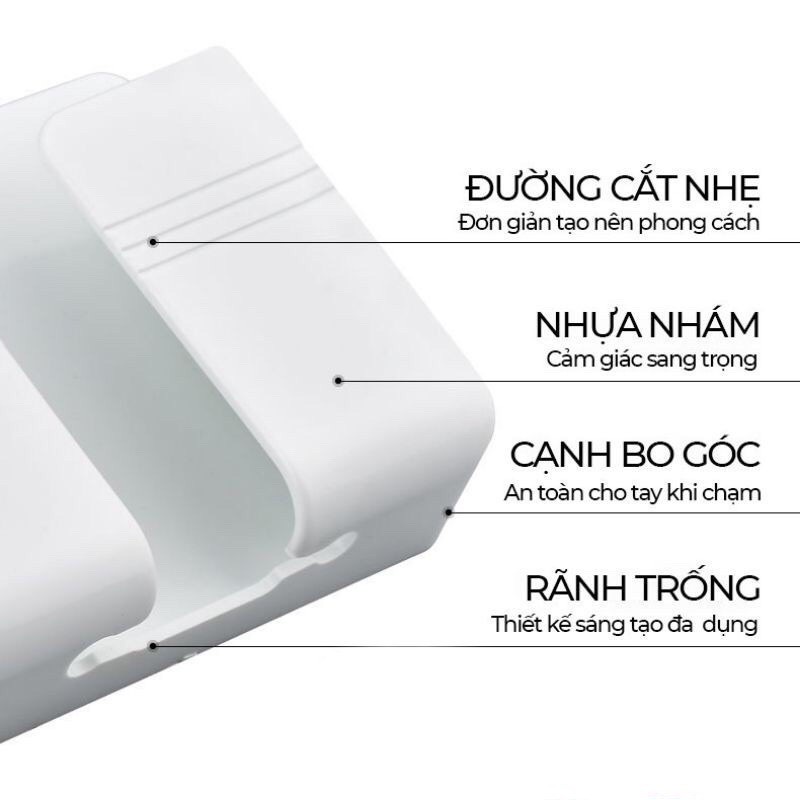 Hộp đựng Remote, điện Thoại Có Lỗ Cắm Sạc Dán Tường màu ngãu nhiên hay inbox